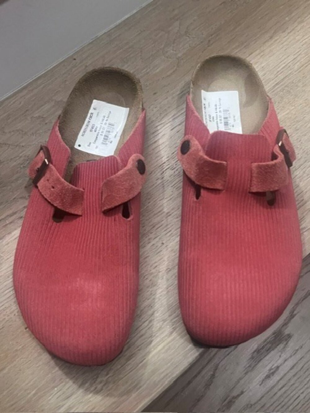 BIRKENSTOCK "BOSTON" SUEDE EMBOSSED CORDUROY INSPIRED CLOGS WOMEN 9-9.5/40 EU